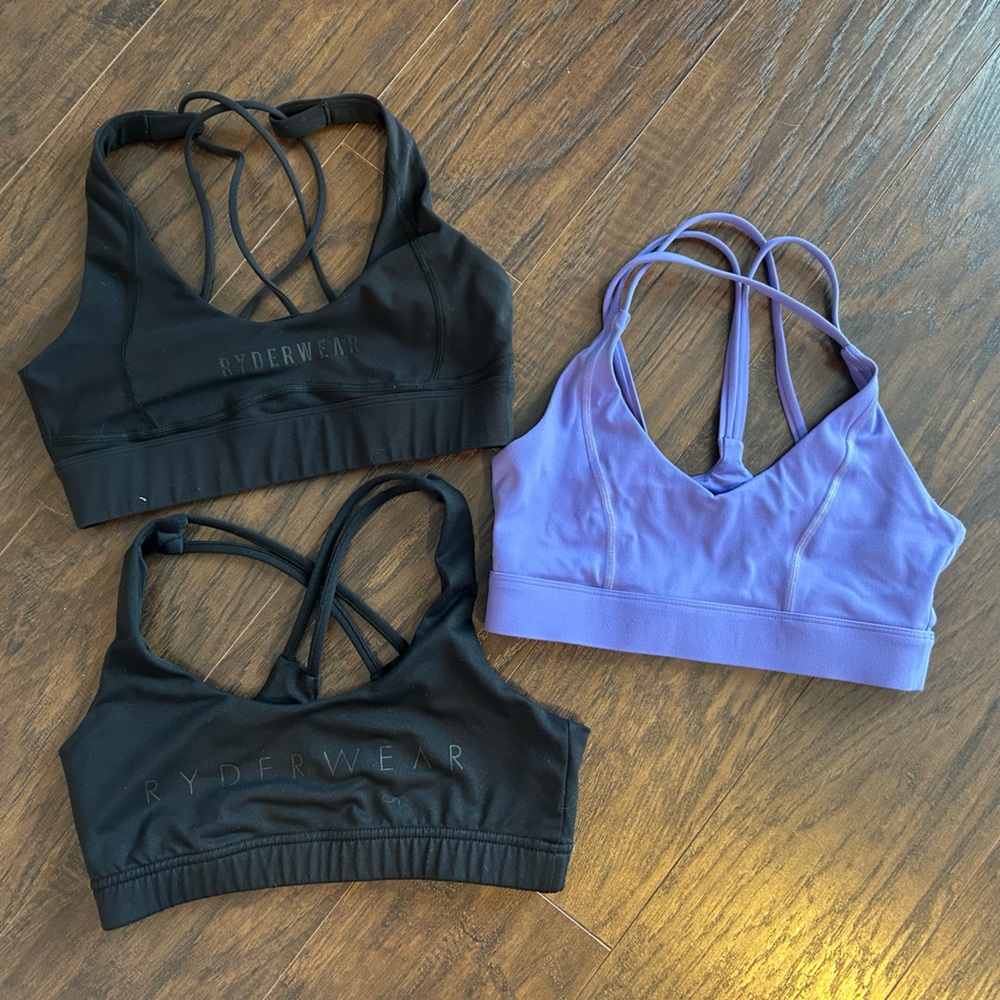 Ryderwear lot of 3 sports bras - small